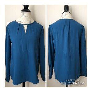 Calvin Klein | Long Sleeve Keyhole Blouse Top Size Small Petite
